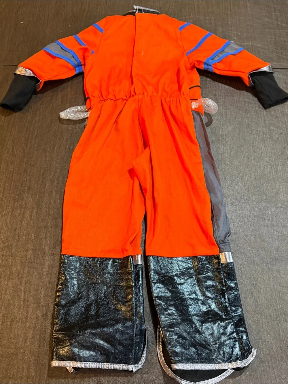Kids Orange Space Explorer Costume with American Flag Patch Sz 3-4